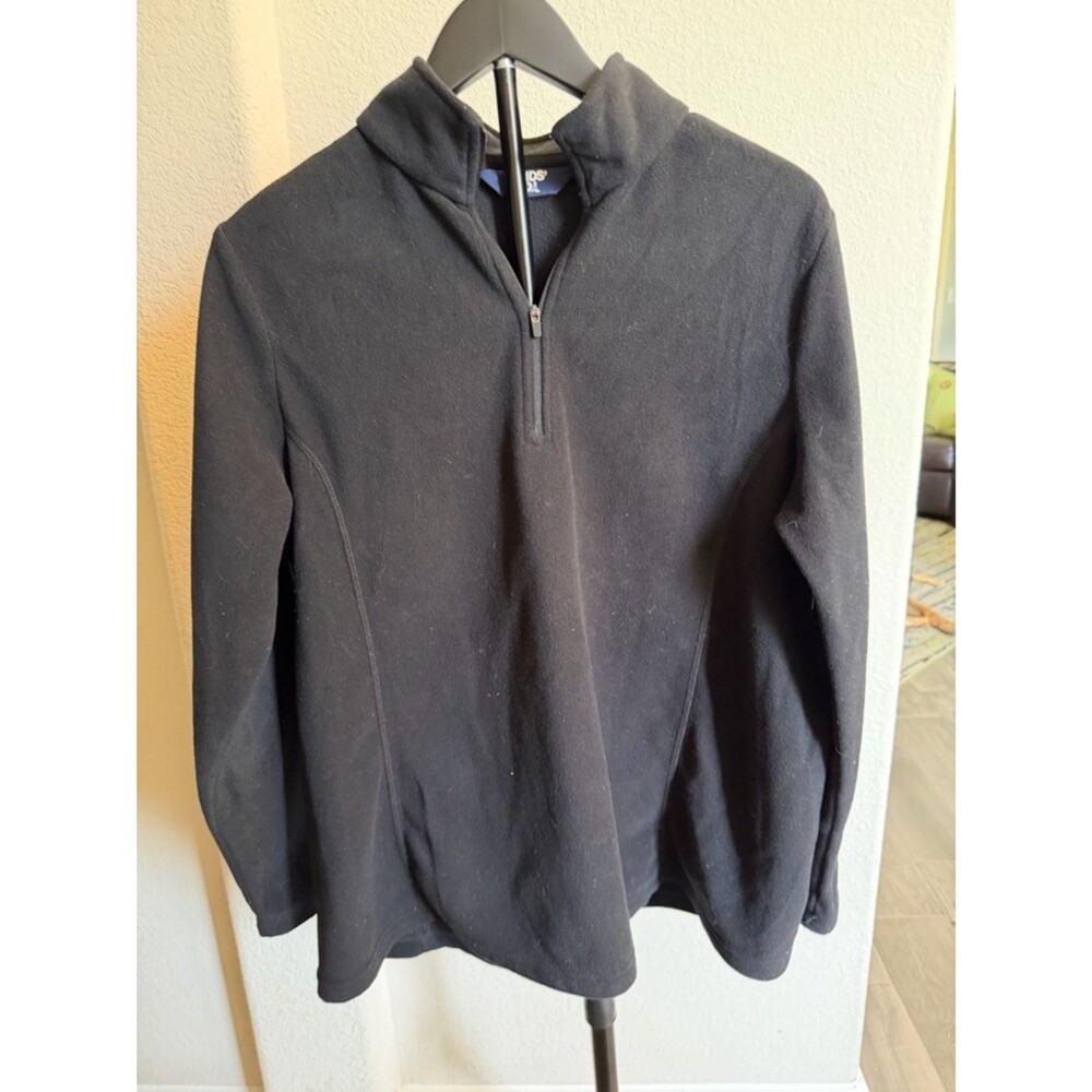 Lands' End Men's Black Half-Zip Fleece Pullover XL Oeko-Tex